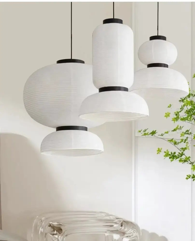 White Paper Rim Chandelier