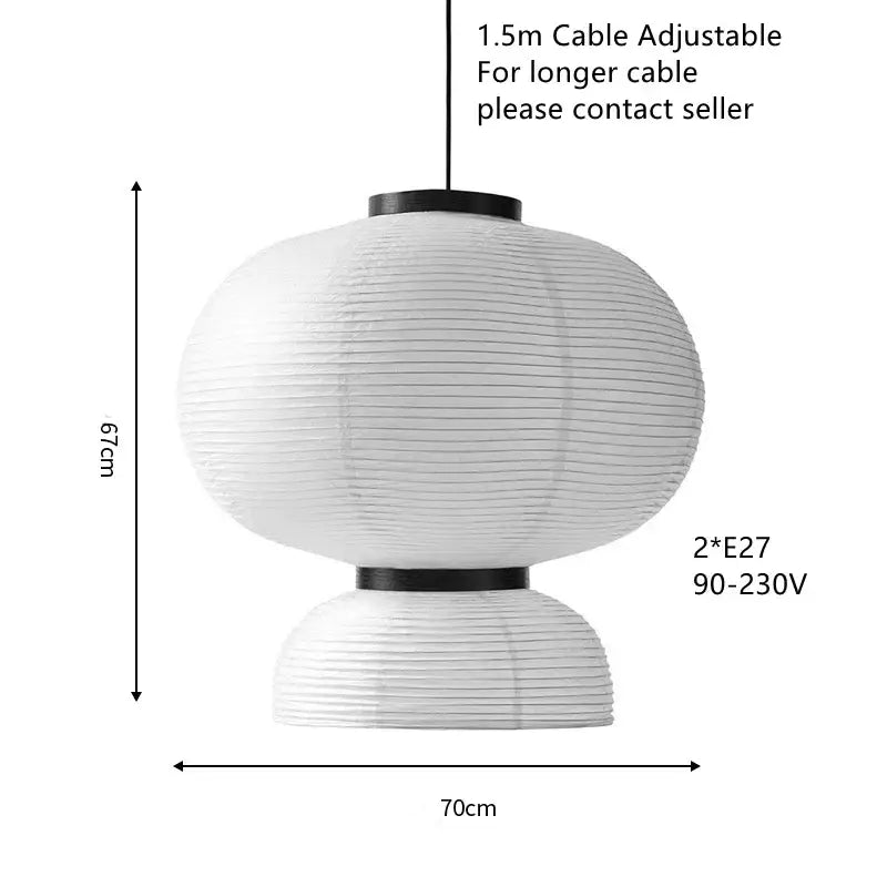 White Paper Rim Chandelier