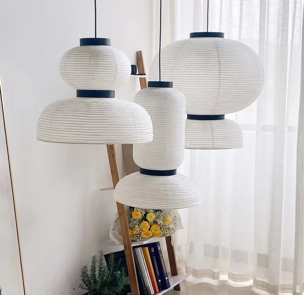 White Paper Rim Chandelier