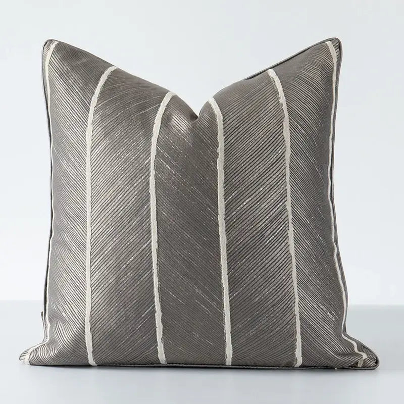 Beige Herringbone Cushion Cover