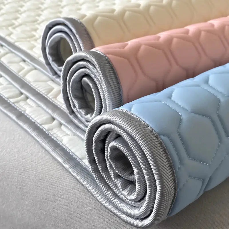 Pink Gray Quilted Bed Set