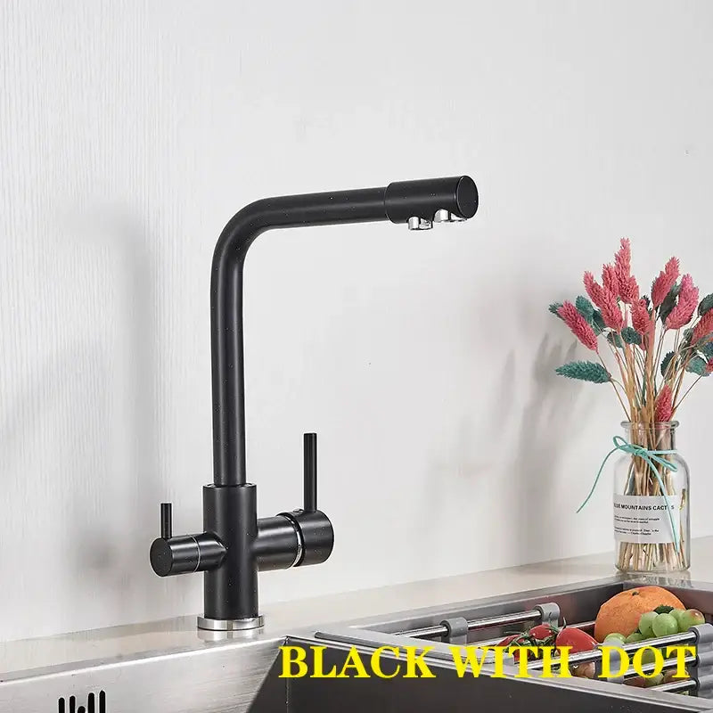 Chrome Dual Spout Pull-Down Kitchen Faucet
