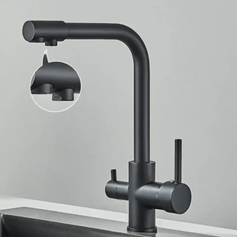 Chrome Dual Spout Pull-Down Kitchen Faucet