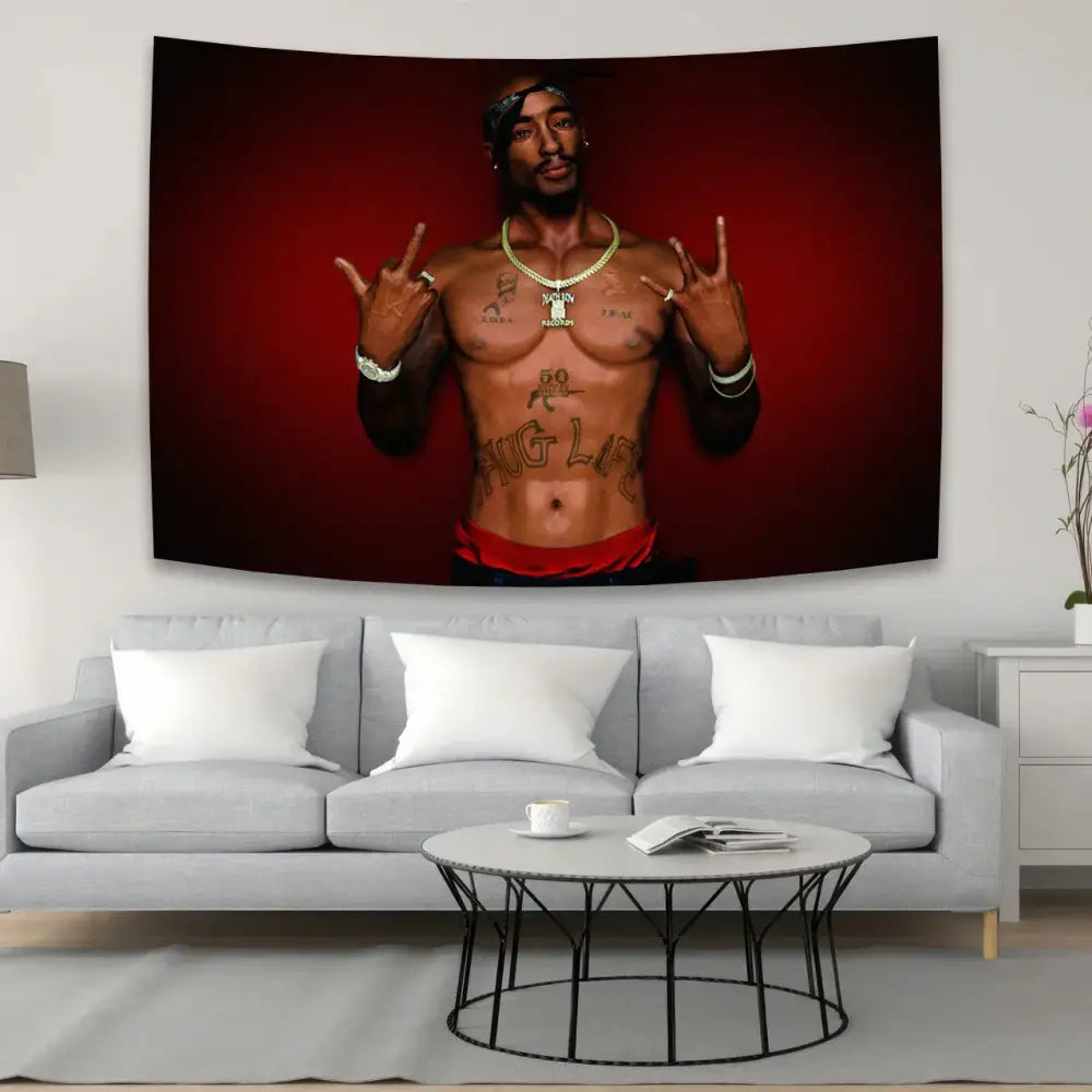 Red White Hip-Hop Tapestry