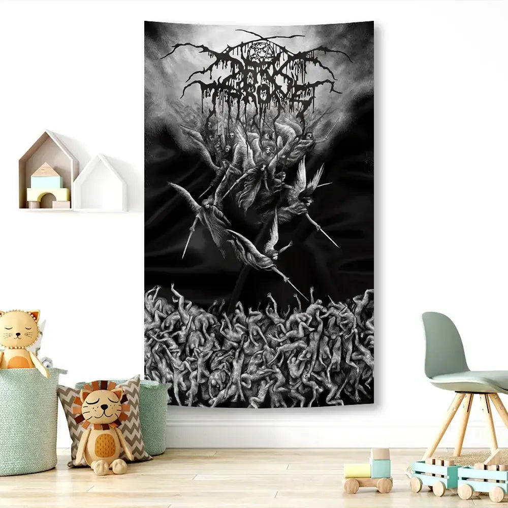 Black Metal Tapestry Flag