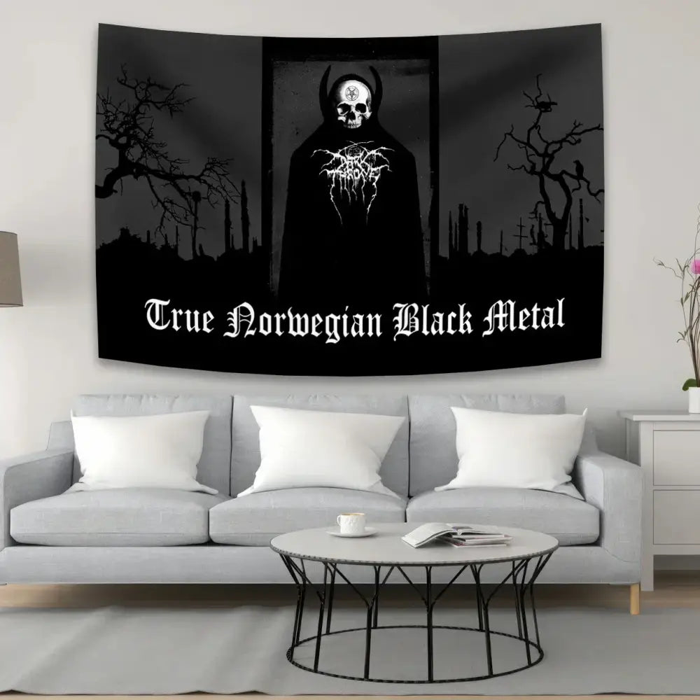 Black Metal Tapestry Flag