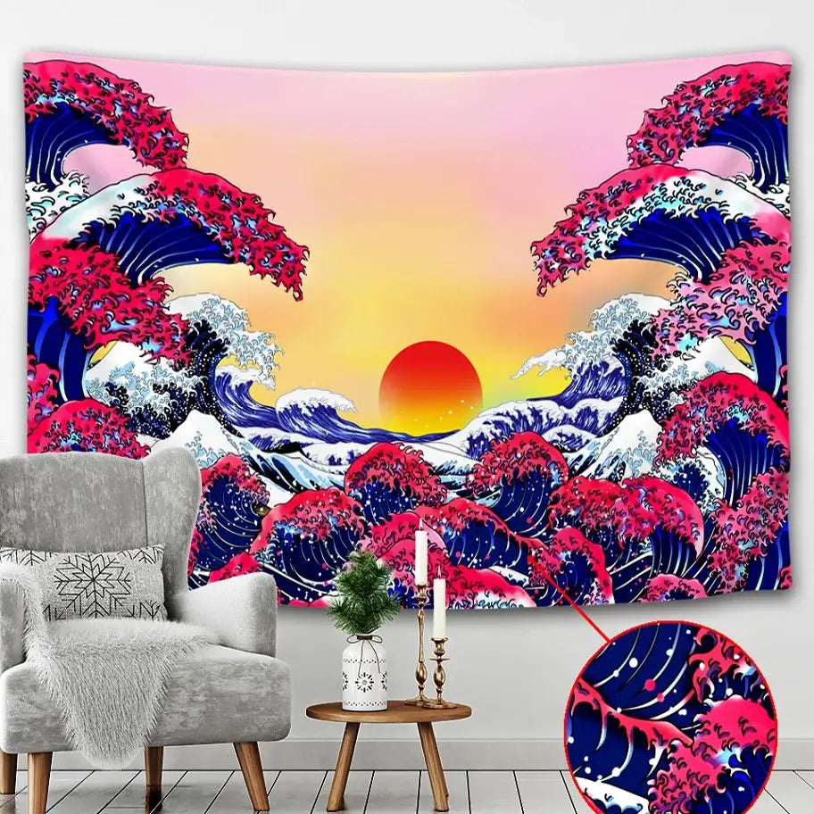 Hokusai Beach Wall Tapestry