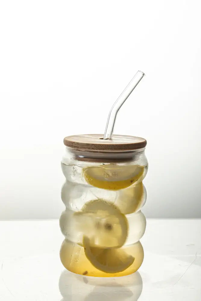 Glass Bamboo Lid Tumblers for Cocktails or Coffee