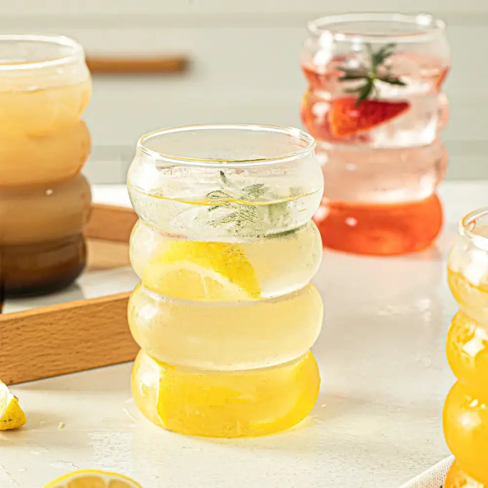 Glass Bamboo Lid Tumblers for Cocktails or Coffee