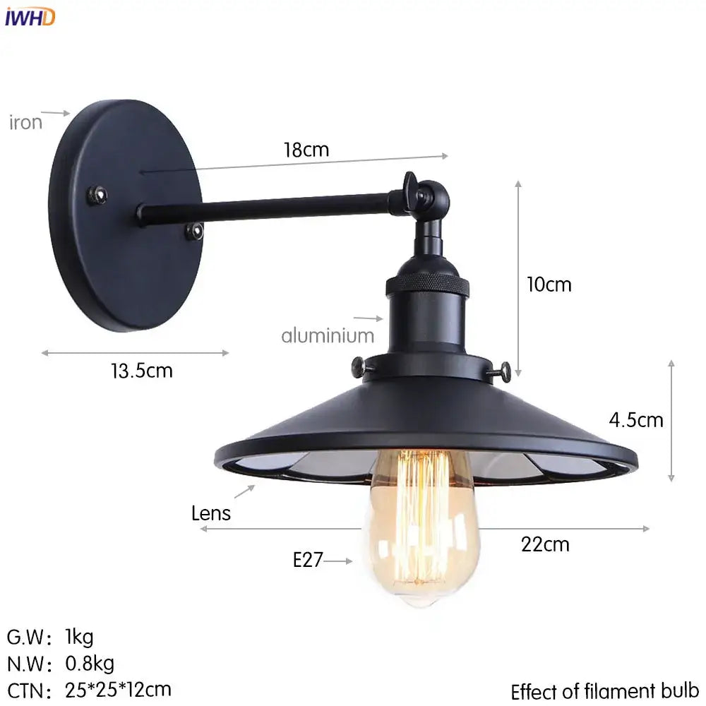 Gold Rustic LED Wall Light