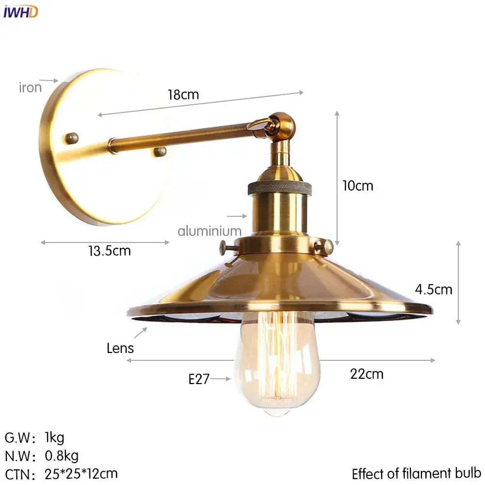 Gold Rustic LED Wall Light