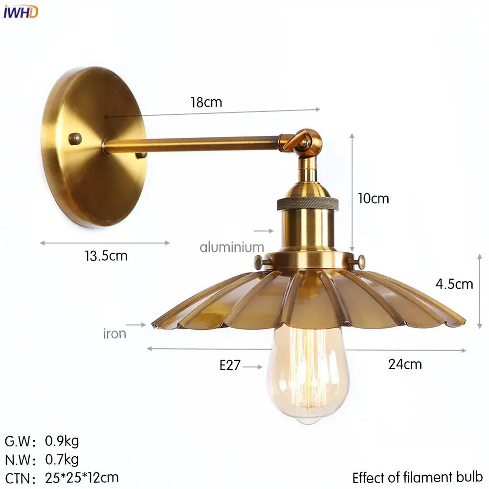 Gold Rustic LED Wall Light