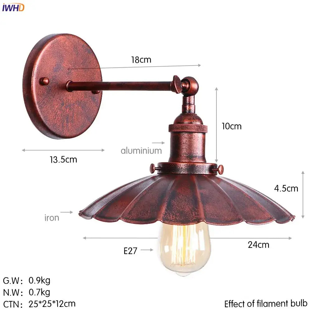 Gold Rustic LED Wall Light