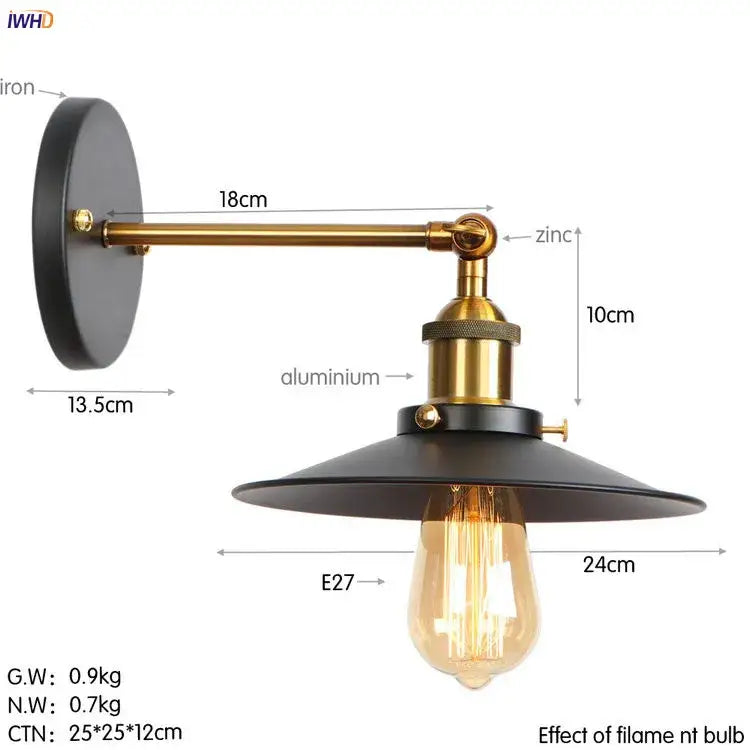 Gold Rustic LED Wall Light