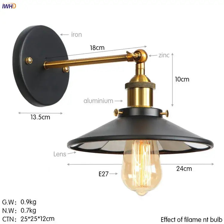 Gold Rustic LED Wall Light