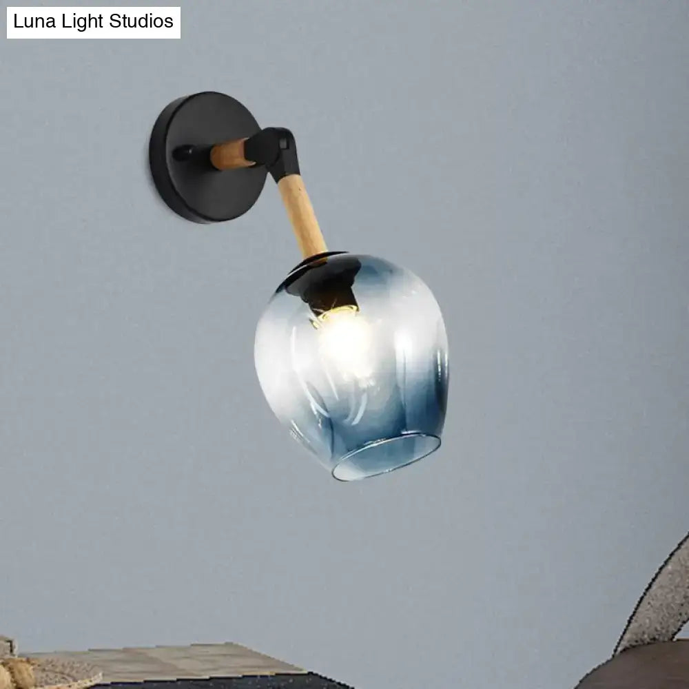 Blue Glass Wall Sconce
