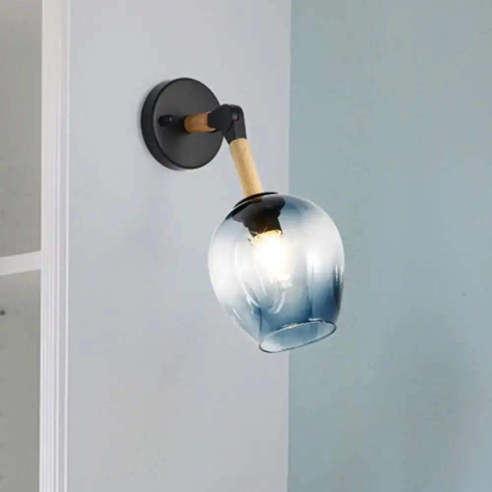Blue Glass Wall Sconce