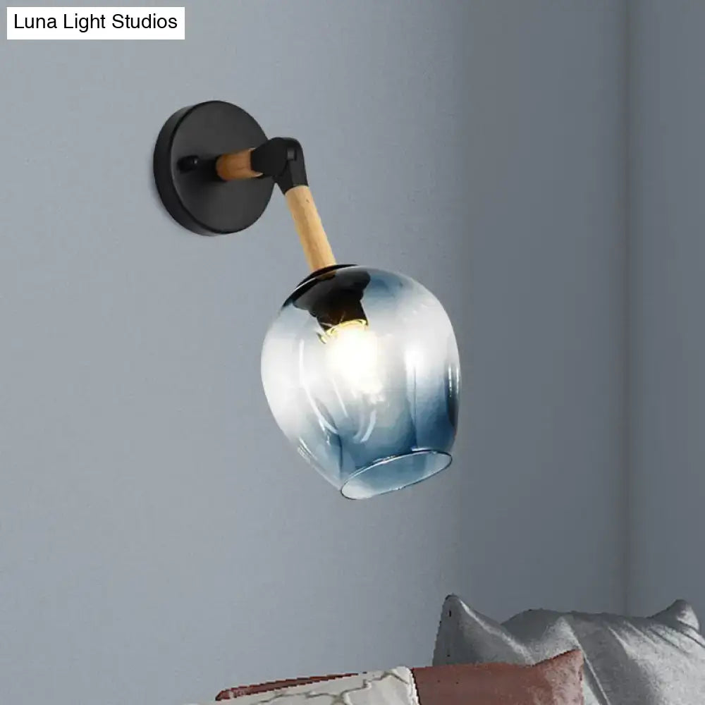 Blue Glass Wall Sconce