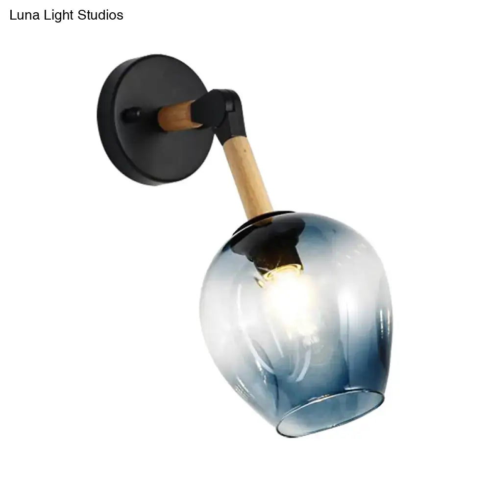 Blue Glass Wall Sconce