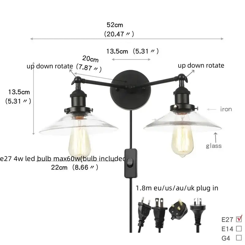 White Metal Wall Sconce with Dual Head Design