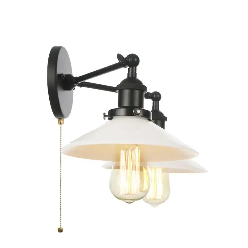 White Metal Wall Sconce with Dual Head Design
