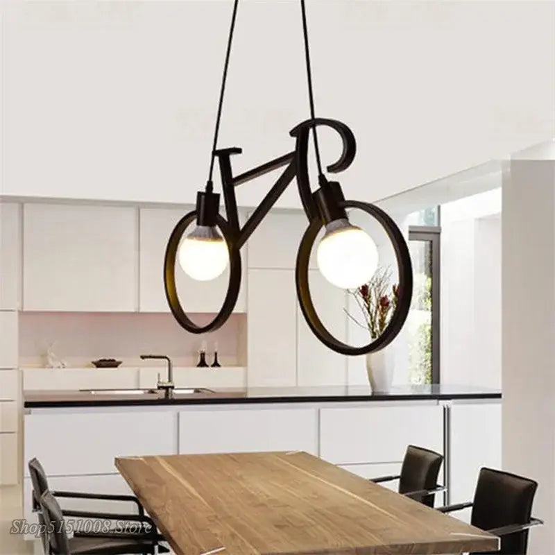 Black Bicycle Pendant Light