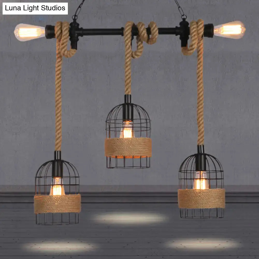 Black Jute Rope Pendant