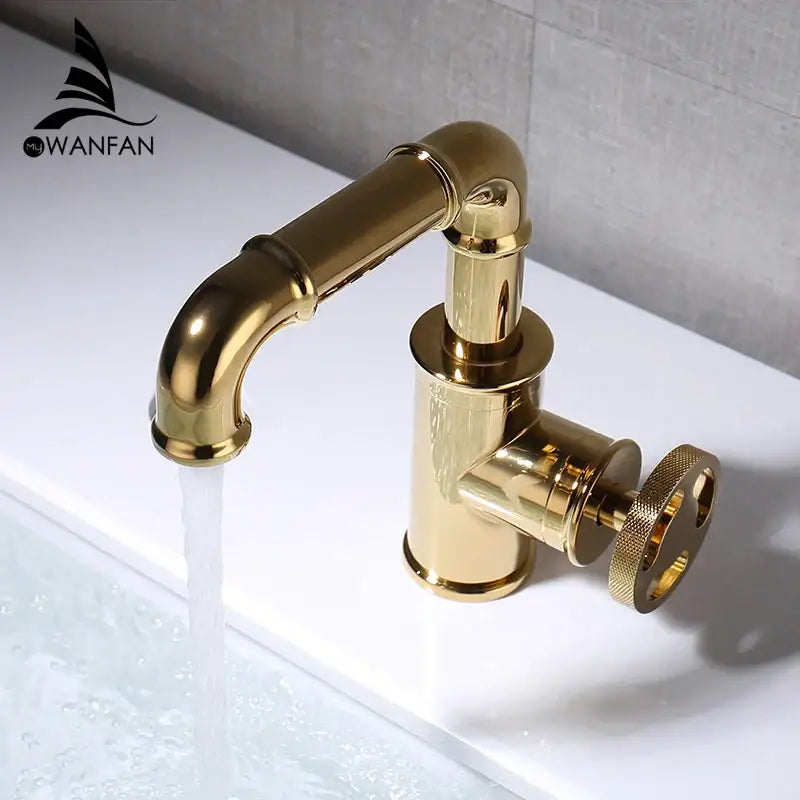 Vintage-Inspired Black Brass Basin Faucet