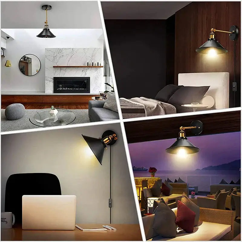 Black Brass Wall Sconce with Halogen Bulb