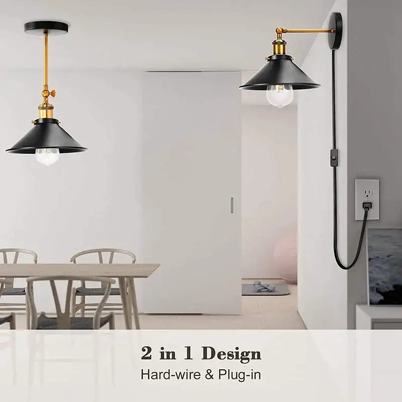 Black Brass Wall Sconce with Halogen Bulb