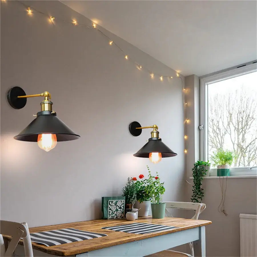 Black Brass Wall Sconce with Halogen Bulb