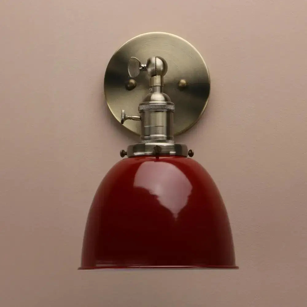 Black Adjustable Wall Sconce with Metal Lampshade