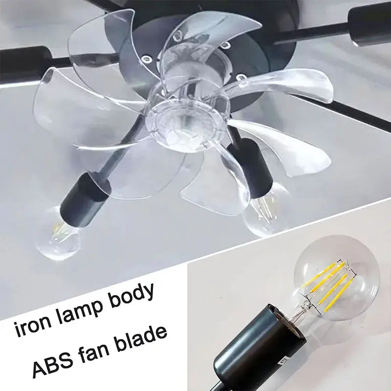 Black Industrial Ceiling Fan with Clear Blades
