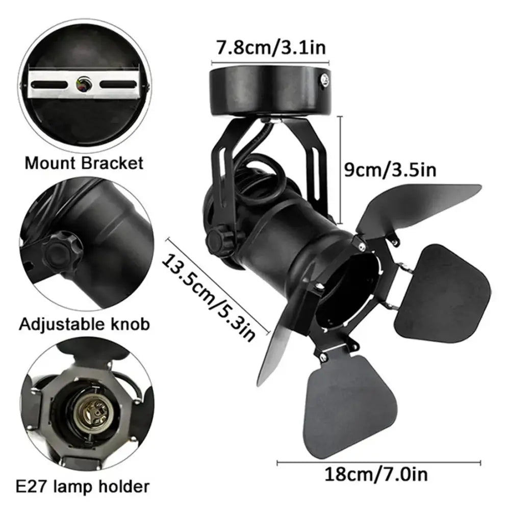 Black Adjustable Spotlight Lamp