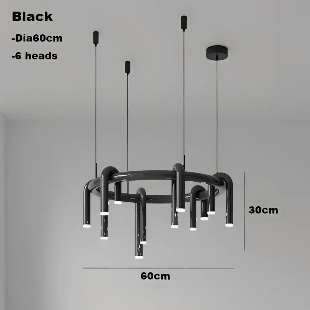 Black Circular Ring Chandelier