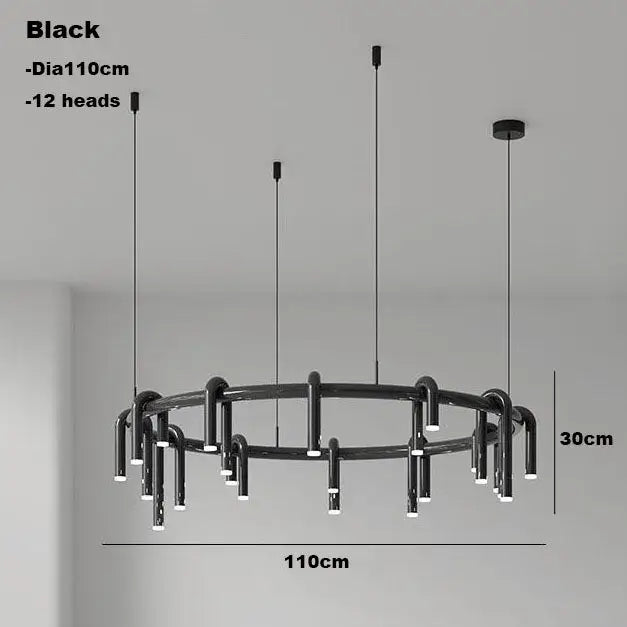 Black Circular Ring Chandelier