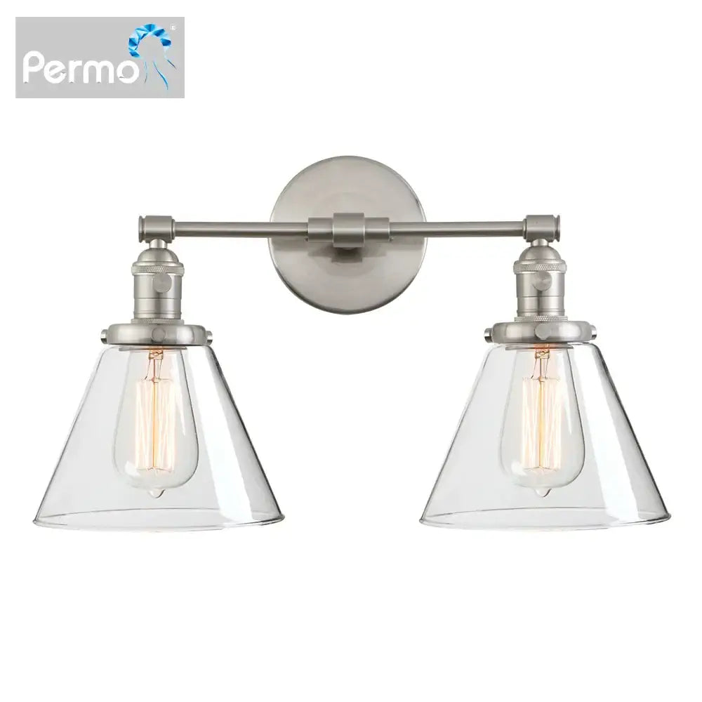 Black Double Cone Wall Sconce