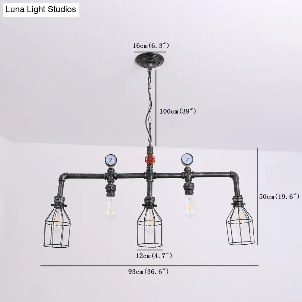 Black Pipe Chandelier
