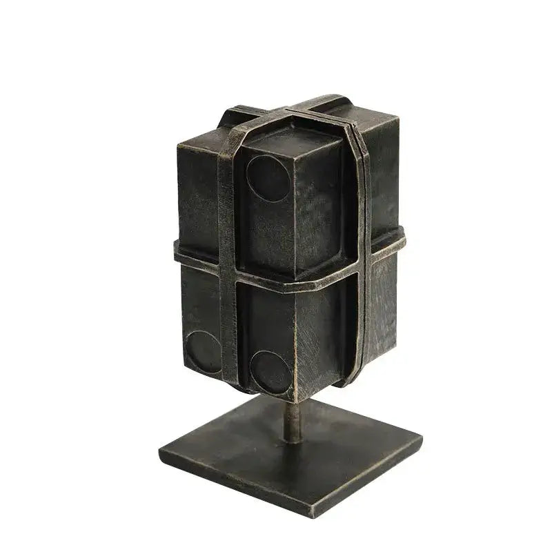 Black Geometric Metal Bookends