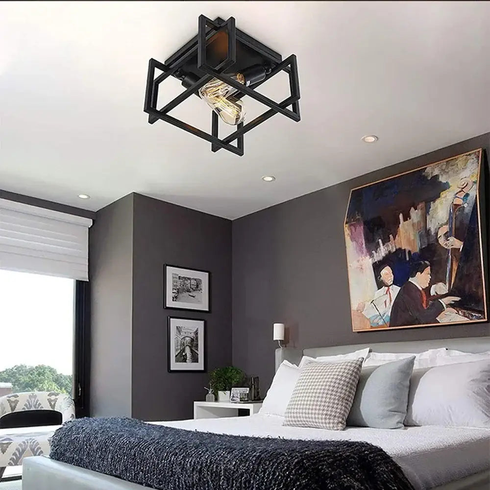 Black Geometric Ceiling Light