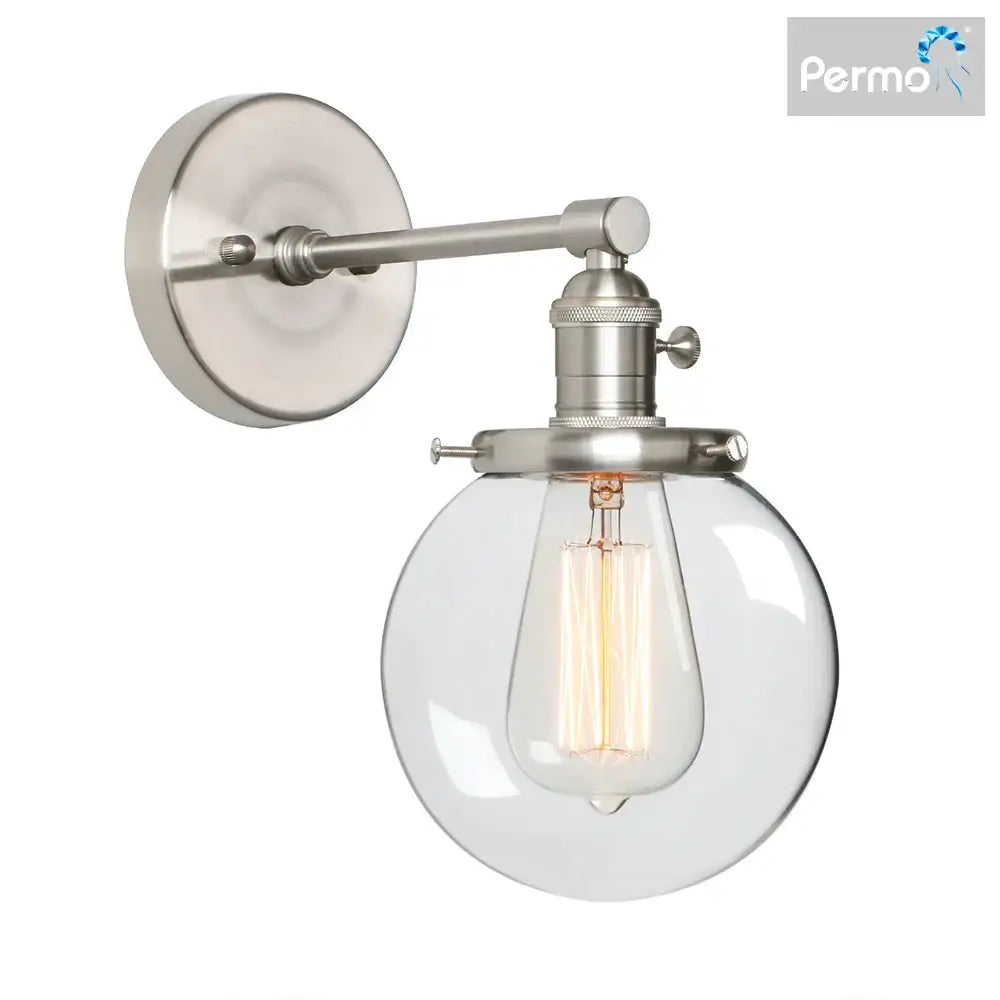 Black Glass Wall Sconce with Chrome Accent Canopy