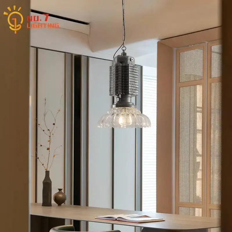 Black Glass Chrome Pendant