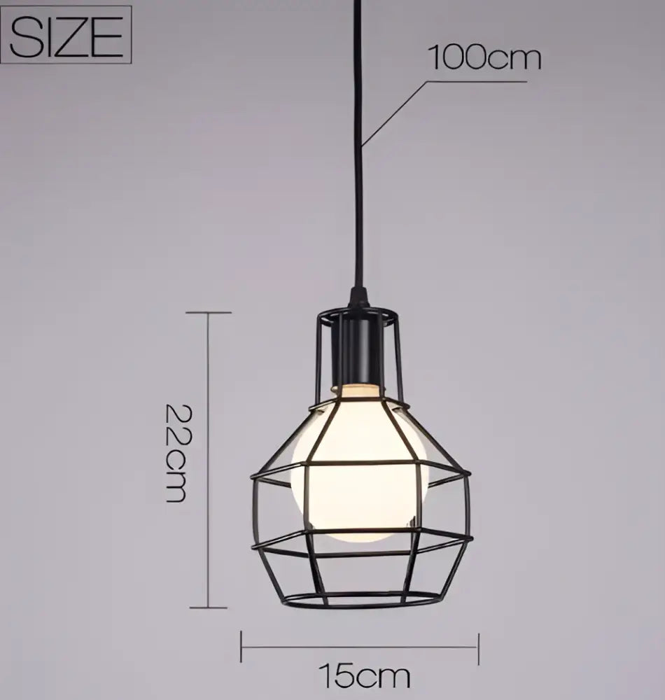 Black Wire Cage Dome Light