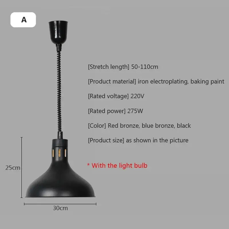 Black Heating Pendant Light