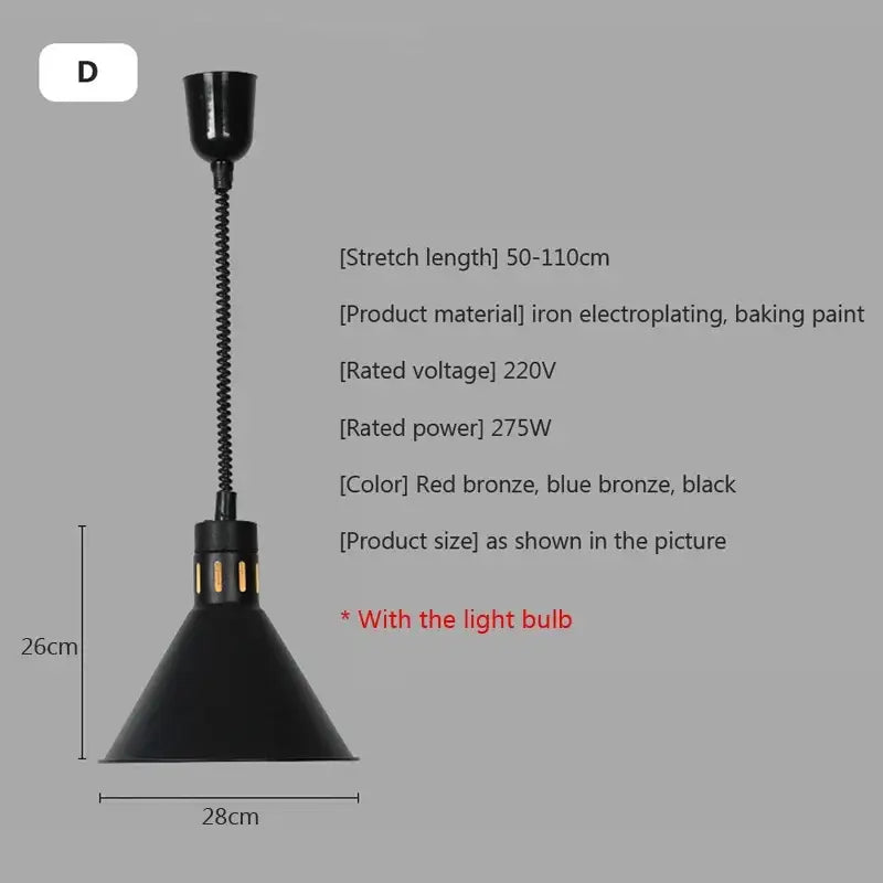 Black Heating Pendant Light