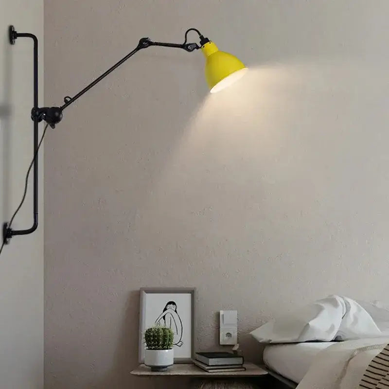Black Adjustable Arm Wall Lamp