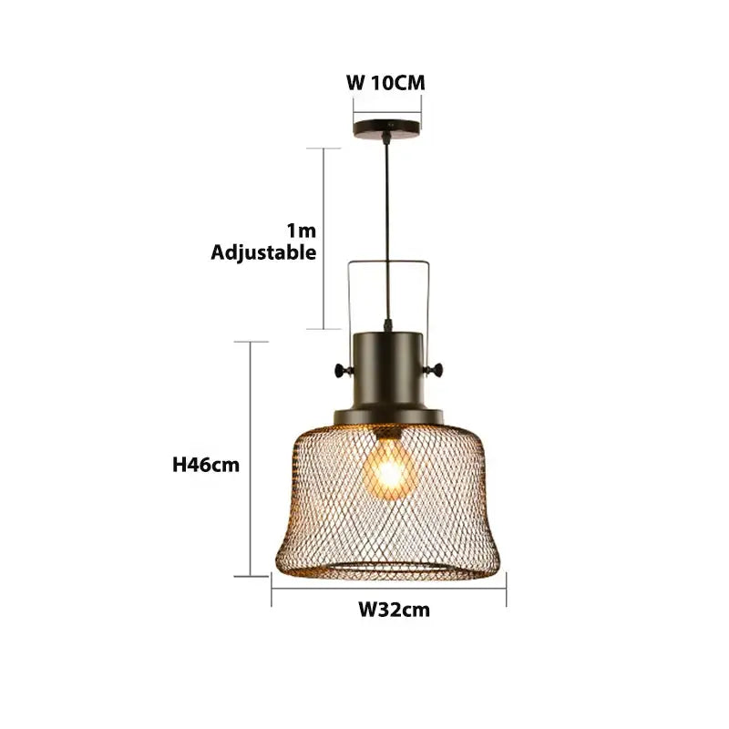 Black Mesh Cage Pendant