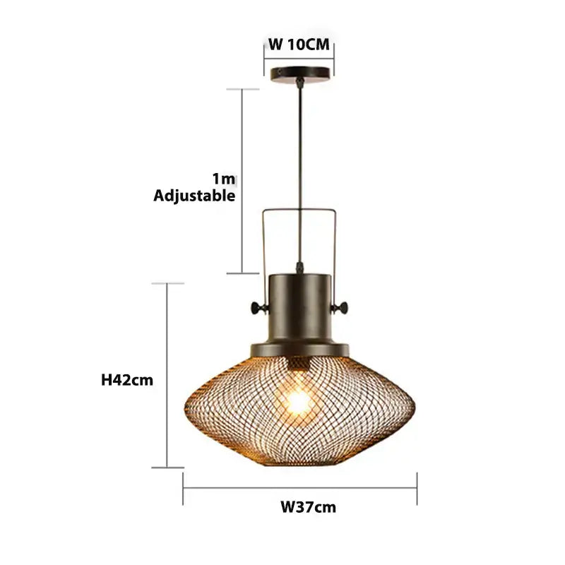 Black Mesh Cage Pendant
