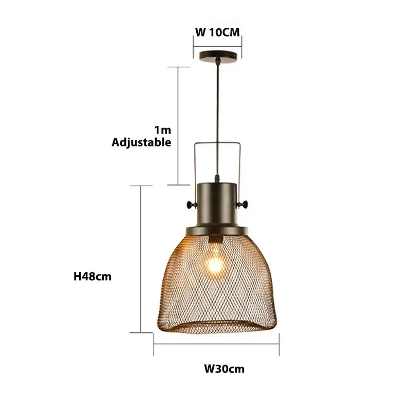 Black Mesh Cage Pendant