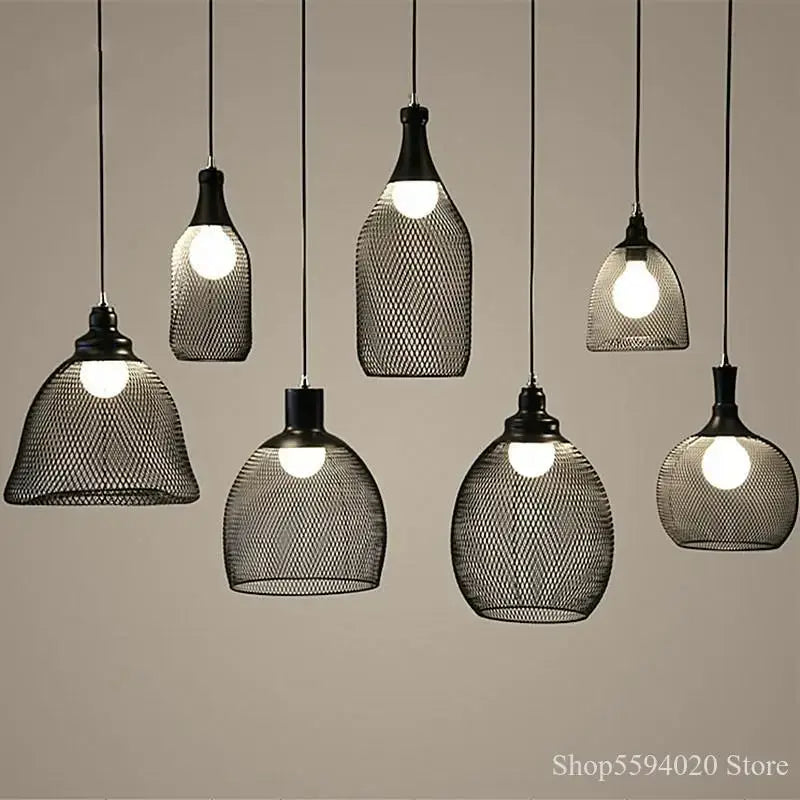 Black Birdcage Pendant Light for Dining Room